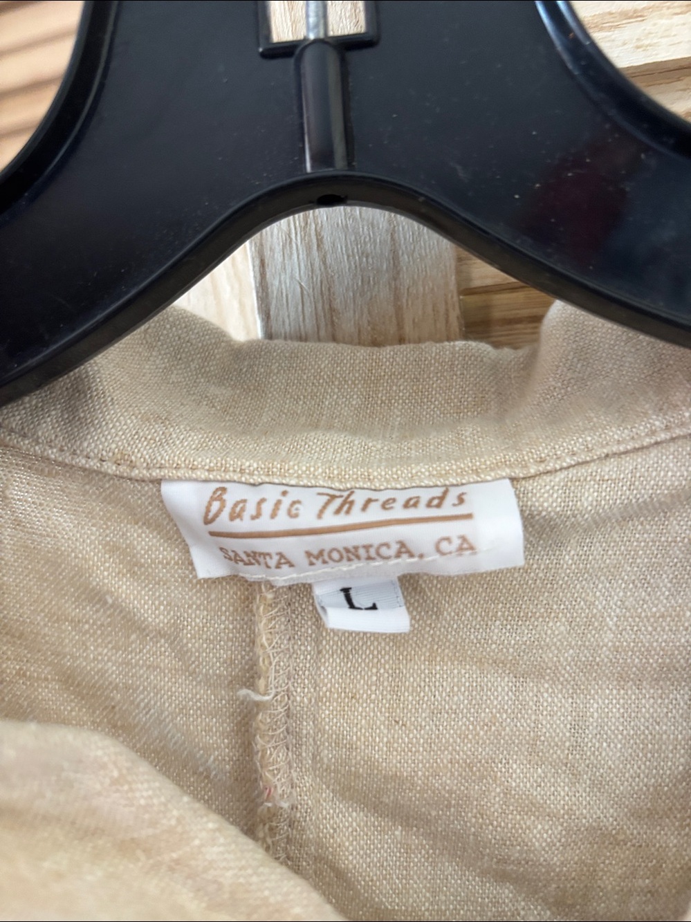 Basic Threads Button-Front Linen Blend Dress - Large - Picture 2 of 4